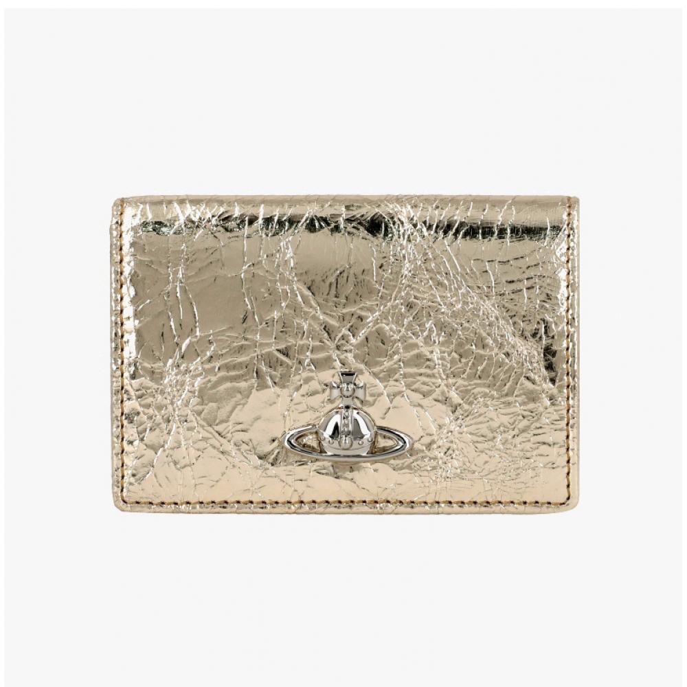 Vivienne Westwood Metallic Crinkle Cardholder 5402000pu L00a7 R401