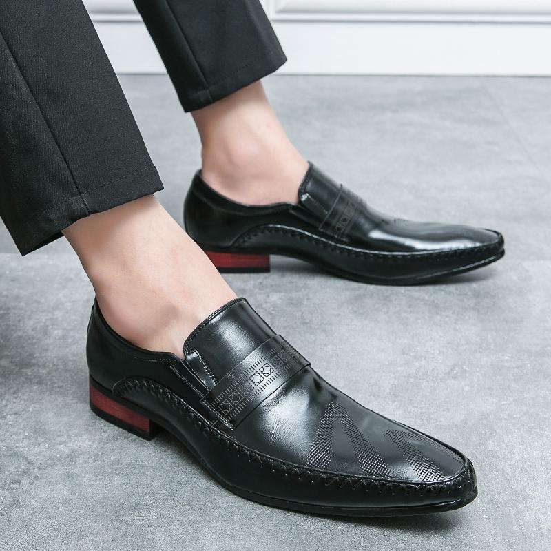 Elegant Men's Formal Shoes Pointed Toe Luxury Man Dress Shoes Slip-on Leather Business Wear Shoes Men Zapatos De Vestir Hombre
