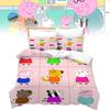 Peppa Pig 3D Digitaldruck Bettbezug Kissenbezug Set für Kinder Schlafzimmerdeko