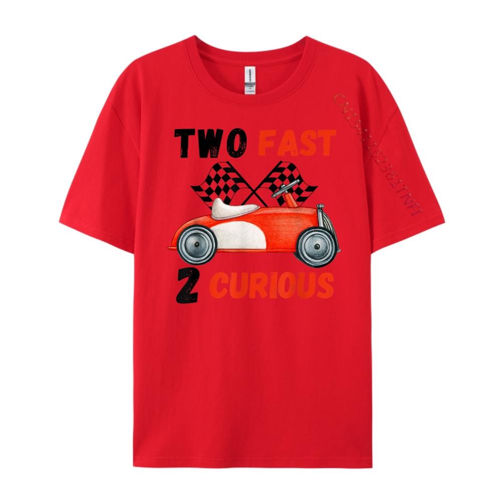 

Two Fast 2 Curious Racing 2nd Birthday Pit Crew Race Car Shirts Graphic Tee Printed T-Shirt Unisex Tops Tees Vaporwave S
