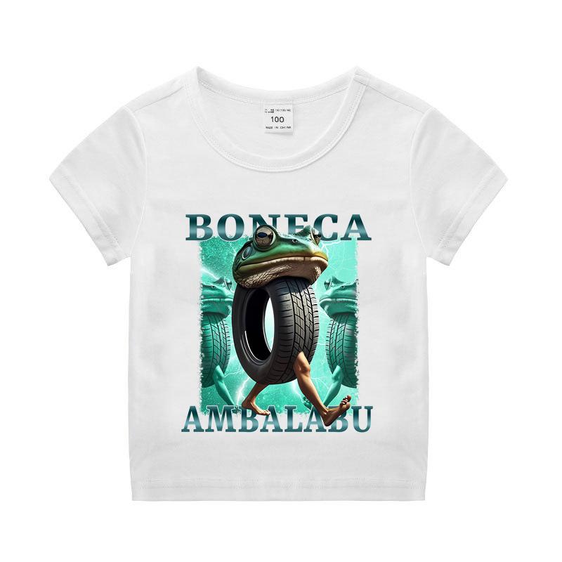 Italian Brainrot Boy Girl Cotton T-shirt Tung Tung Tung Sahur Kids Summer Clothing Funny Meme Children Short Sleeve Tops Unisex