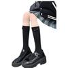 White Jk Bow Calf Socks Niche Women Polyester Cotton Medium Long Tube Spring And Autumn Knee Half Leg Socks High Tube