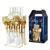 Western 24-Piece Stainless Steel Cutlery Set with Knife Holder Gift Box