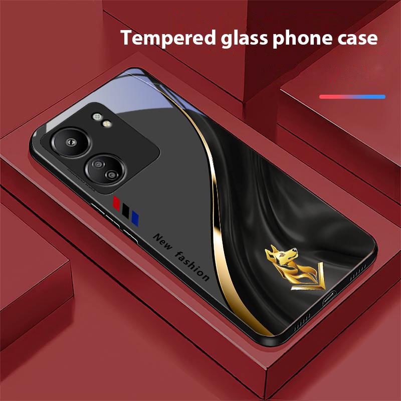 Starlight Zodiac For Xiaomi Redmi 13C Note13 12 Pro Plus 5G Note 9 13T Pro POCO X6 F5 F6 Black Tempered Glass Phone Case