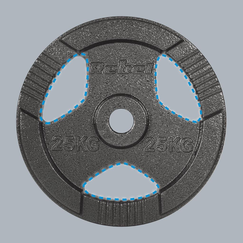 Cast Iron Weight 1X25Kg, 51Mm Hole, Plate With Rebel Handles