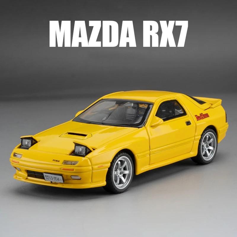 1/32 Scale Mazda RX7 FC INITIAL D Alloy Car Model Diecasts Metal Toy Vehicle Sound and Light Car Toys for Boy Children Gift