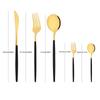Black Gold 11Pcs Dinnerware Set Stainless Steel Dinner Knife Fruit Fork Spoon Cutlery Set Kitchen Tableware Flatware Set