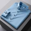 Trendy Iron-Free Slim Fit Mulberry Silk Shirt with Rhinestone Buttons and Turn-Down Collar