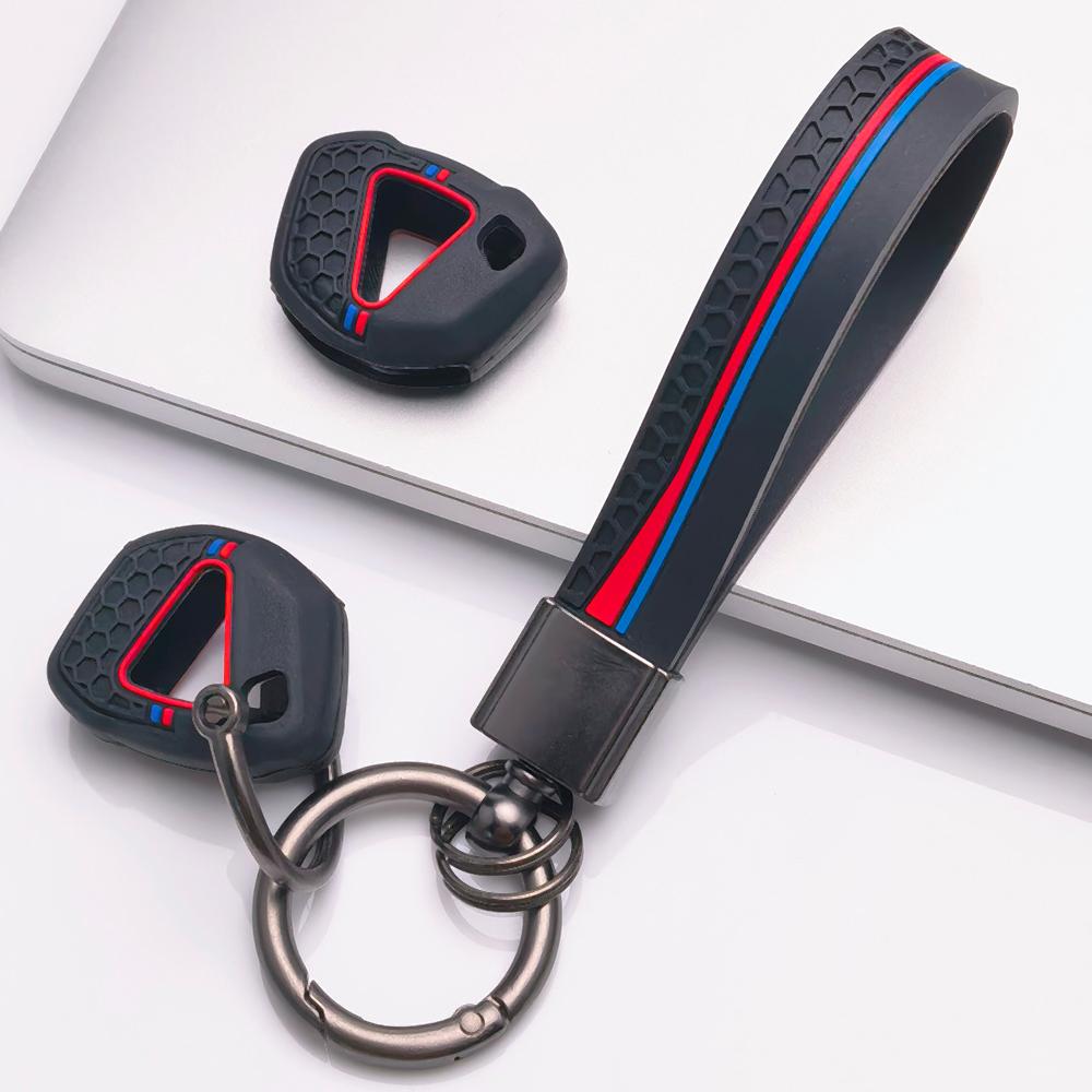 Key Cover for Kawasaki Ninja 250 300 400 650 ZX 6R 10R with Keychain Anti-Scratch Surface Shockproof Structure Soft Grip Texture Easy Install Design