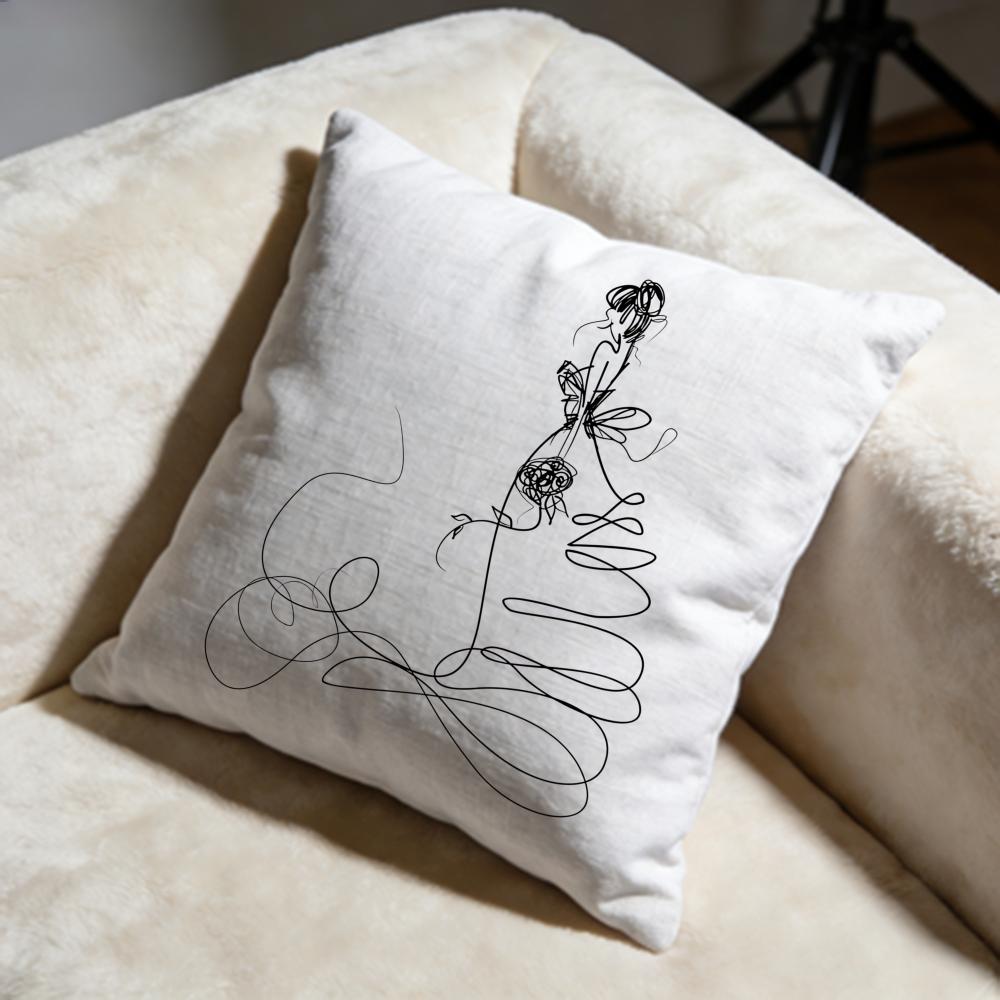 Minimalist Art Drawing Cushion Cover Soft Decorative Pillow Case Suitable for Bedroom Sofa Car Travel Use