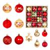 44pcs Christmas Tree Ornament Plastic Ball Decorations For DIY Crafts And Painted Designed Boxes Pendant