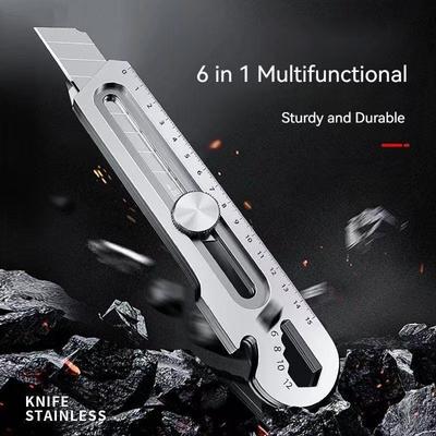 Multifunctional Utility Knife Stainless Bottle Opener Unboxing Paper Cutter School Office Outdoor Tool