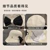 Contrasting color bow bucket hat women's spring and autumn new fashion washbasin hat wide brim versatile face hat