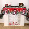 Snowman Santa Claus Pattern Christmas Fireplace Mantel Stain-resistant Xmas Fireplace Cover  Party