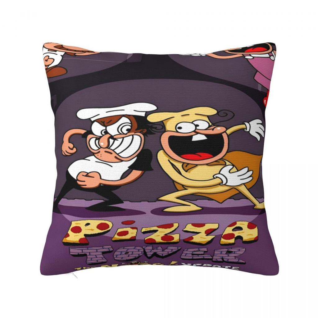 Pizza Tower Game Lover Pillowcases Accessories Printing Cushion Cover Throw Pillow Cover Seater Decorations Square Multi Size