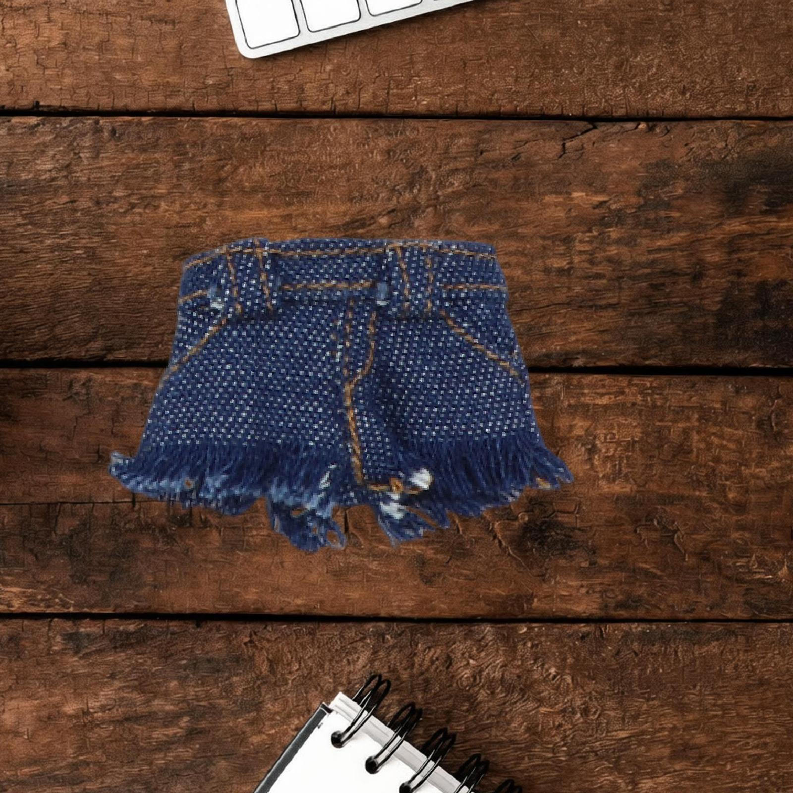 

1/12 Denim Shorts Doll Jean Outfit Fashionable Accessory, Costume for 6 inch Action Figures темно-синього кольору