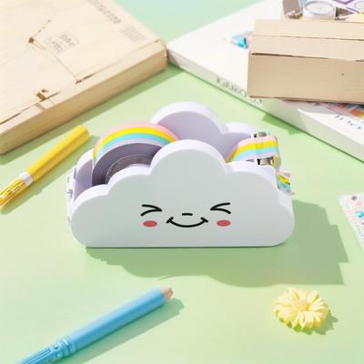 GBTUPOKW Tape Desk Dispenser Cute Tape Dispenser Cloud Tape Cutter with Rainbow Novelty White Tape Dispenser Holder