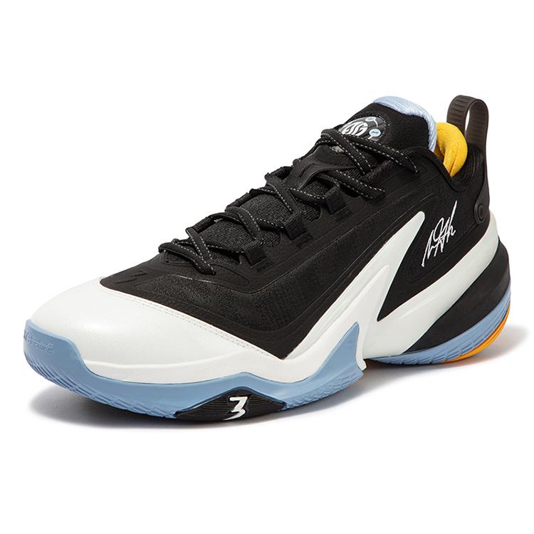 Neue 361° Stoßdämpfer mit rutschfesten und abriebfesten Eigenschaften Low-Top Basketballschuhe Herren Schwarz Weiß 572441112-1