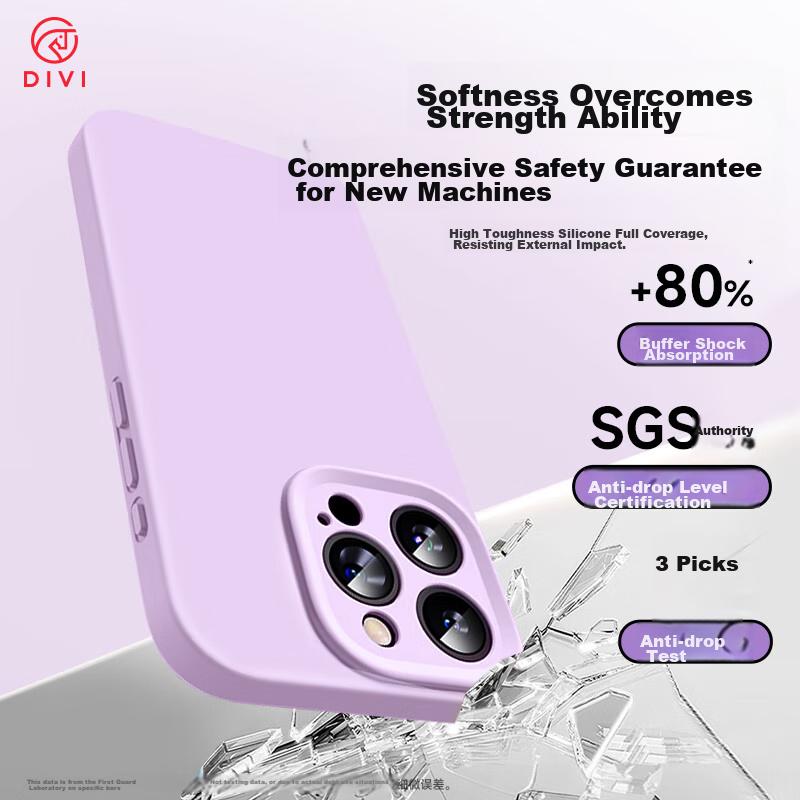 Official Version True Liquid StateIPhone 12 Case, Liquid Silicone Full Camera Protection Ultra-Thin Shockproof Anti-Scratch Phone Cover, Purple