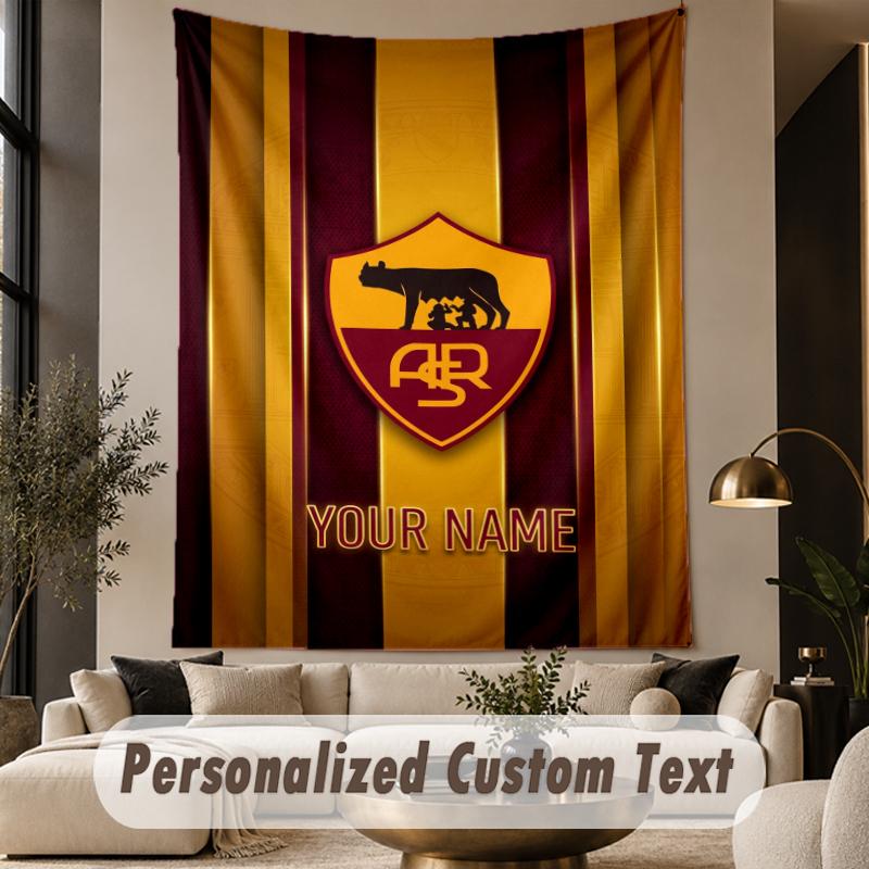 Custom Text Tapestry AS Roma Print Wall Tapestry Indoor Living Room Wall Decor