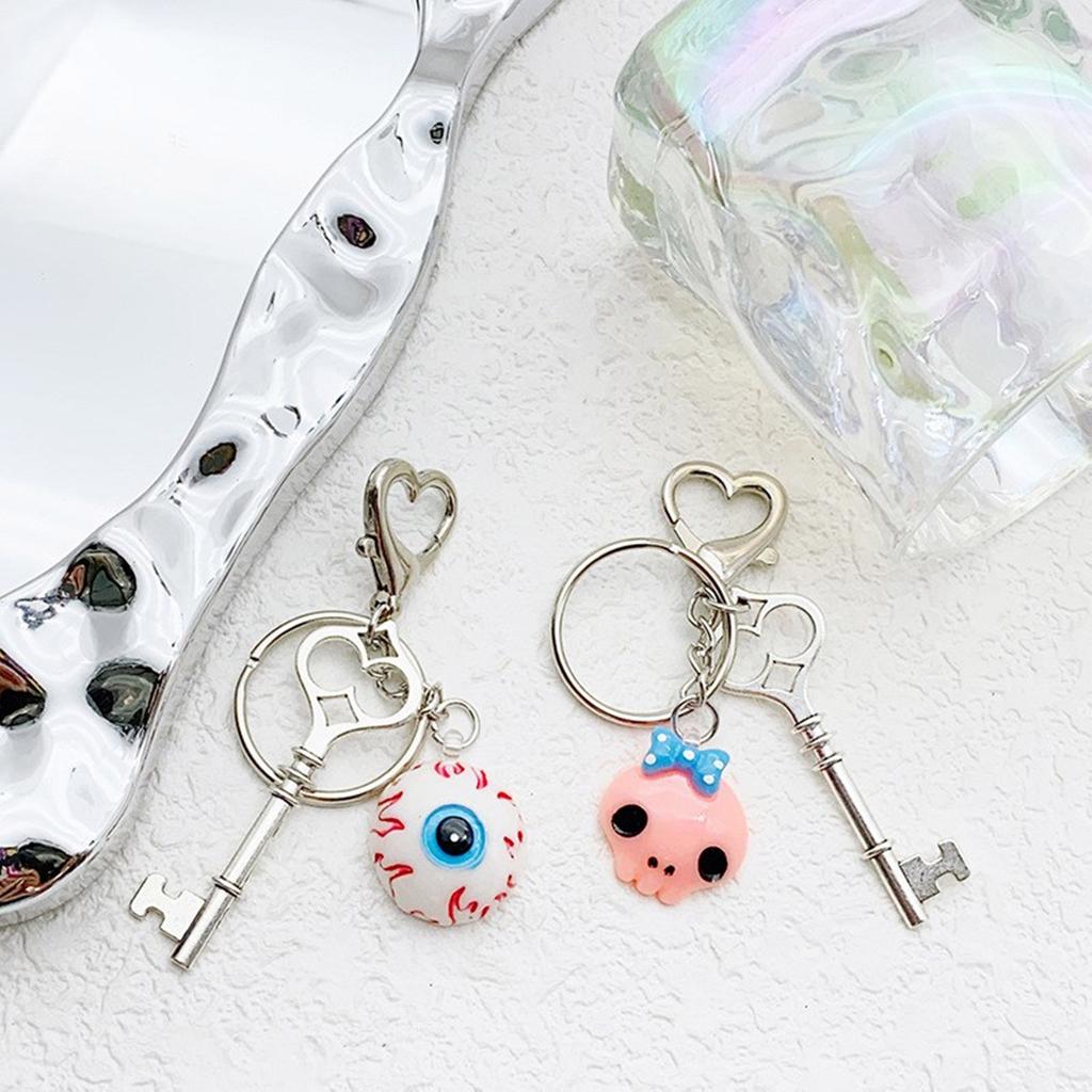 Eye Keychain Charm Colorful Alloy Key Rings Portable Key Holder Key Accessory Bag Pendant for Couples and Students