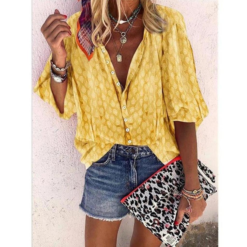 Ladies, Casual, Long Sleeved, Button Up Shirt, Floral Print, Machine Washable, Casual, Loose Fit