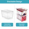 6 Pack Clear Stackable Storage Bins with Lids Large Plastic Containers with Handle for Pantry Organizer and Storage Perfect for