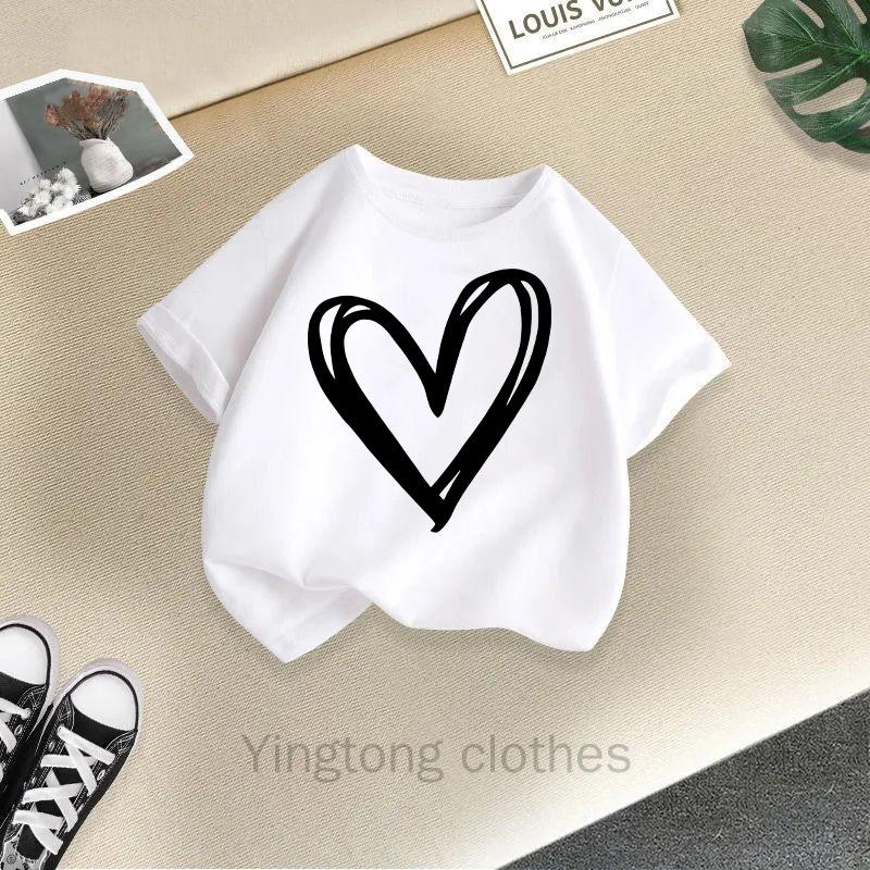Summer Fashion Girls' Short Sleeved T-shirt Cute Printed Girls' Casual Versatile Top Cross Border
