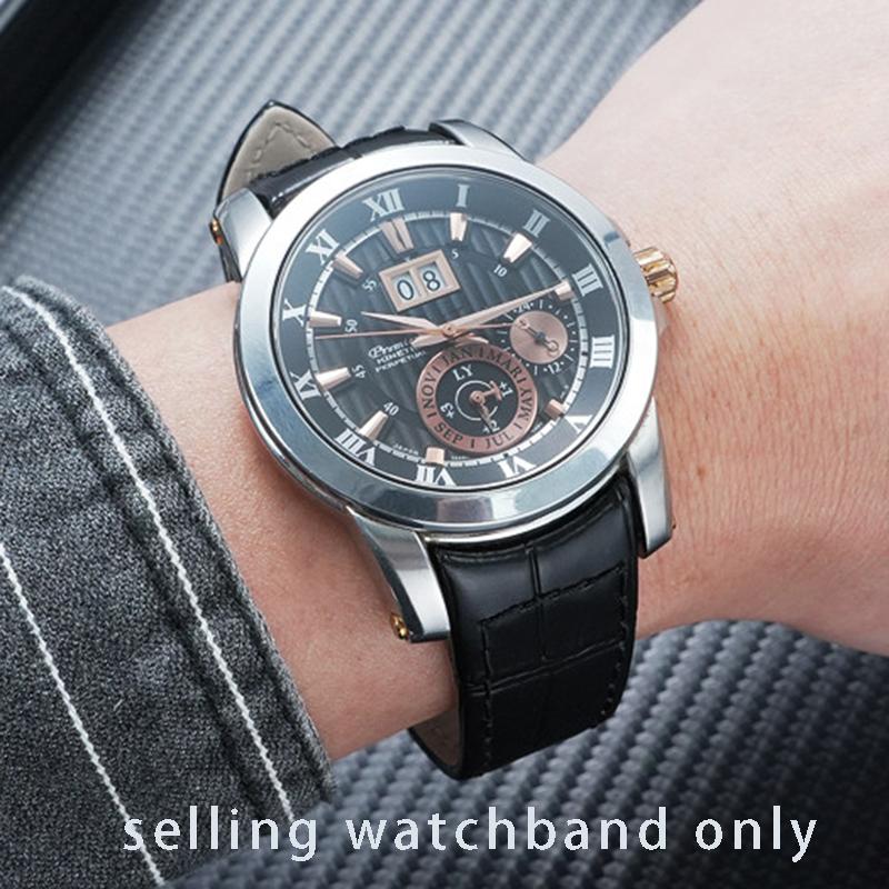Gebogenes Rindsleder-Uhrenarmband für SEIKO Premier Serie SNP093 096 114 126 127 gebogenes Leder-Uhrenarmband 21mm Armband Armband