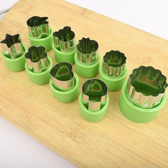 Stainless Steel Vegetable Cookie Cutter Set Multi-Shape Mold for Ravioli Pasta Fruit Carving Non-Stick BPA-Free Dishwasher Safe Essential DIY Tool