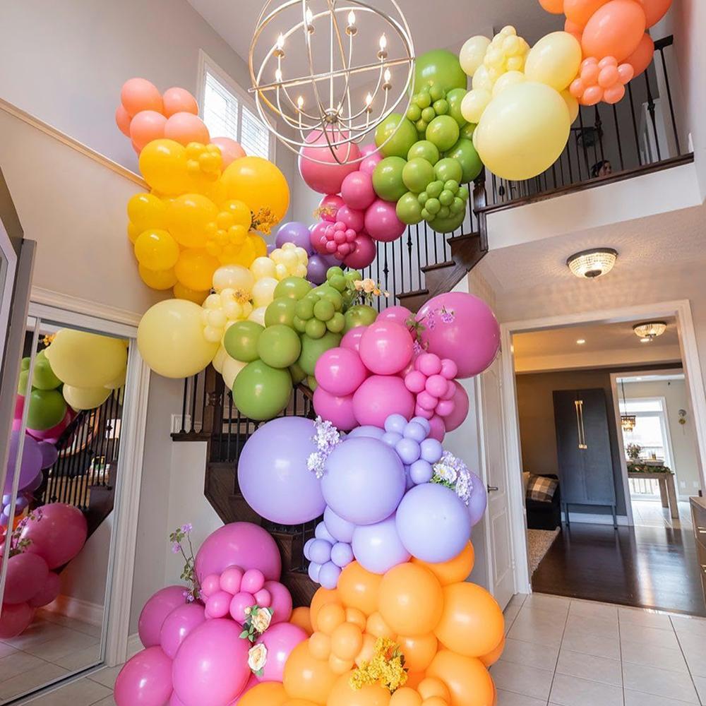 162PCS multi-color latex balloon set suitable for birthday parties, weddings, Valentine's Day party decoration