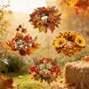 Seasonal Autumn Candle Wreath, Wall Shelf Styling with Faux Branch Texture for Entry Tables and Holiday Hosting