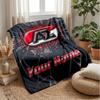 Couverture en Flanelle Personnalisée avec Nom et Texte AZ Alkmaar Logo de Football Couverture Polaire Personnalisée Cadeau Spécial pour Canapé Chambre Maison