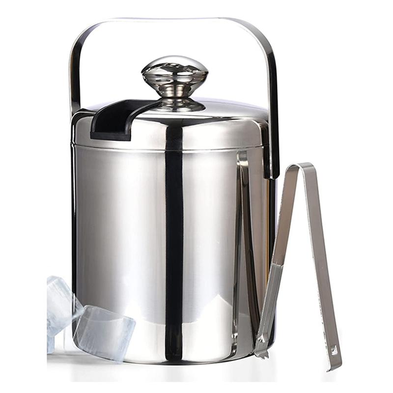 2025+ Insulated Ice Bucket with Lid - Double-Walled Ice Bucket with Ice Tongs Compartment- Container Buckets China Mainland