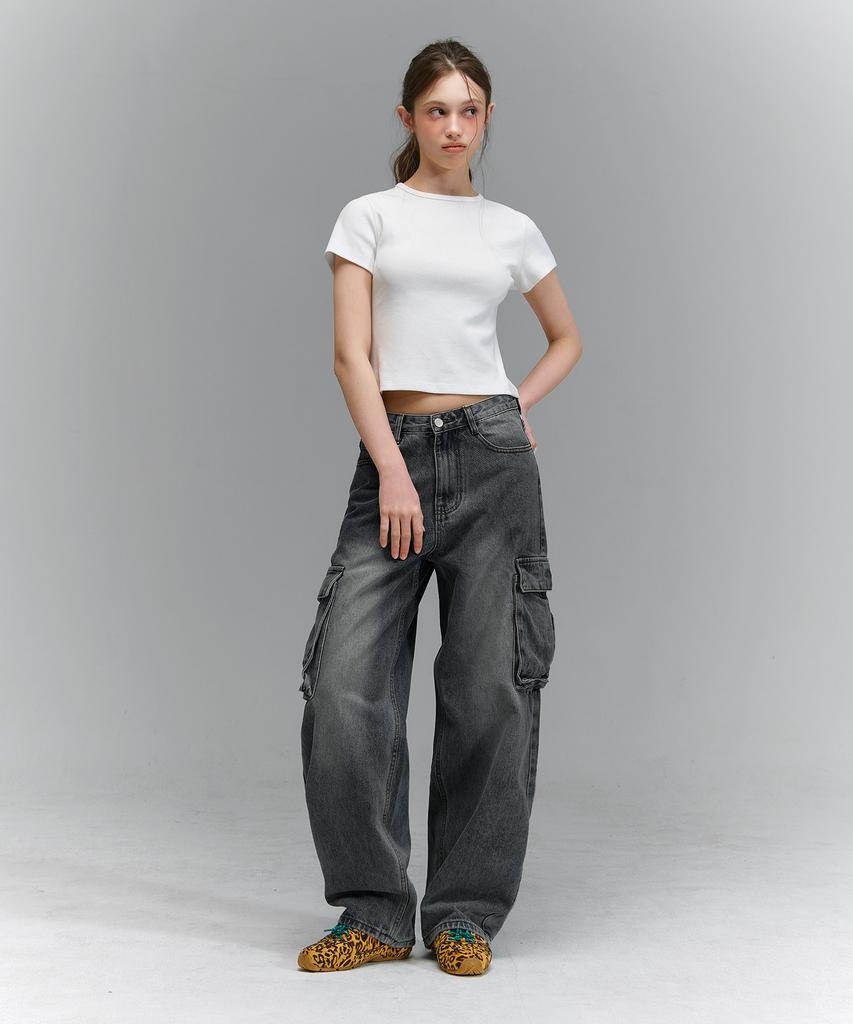 RANDOMOFF Btb : Blank Pocket Cargo Jeans [Black Core]