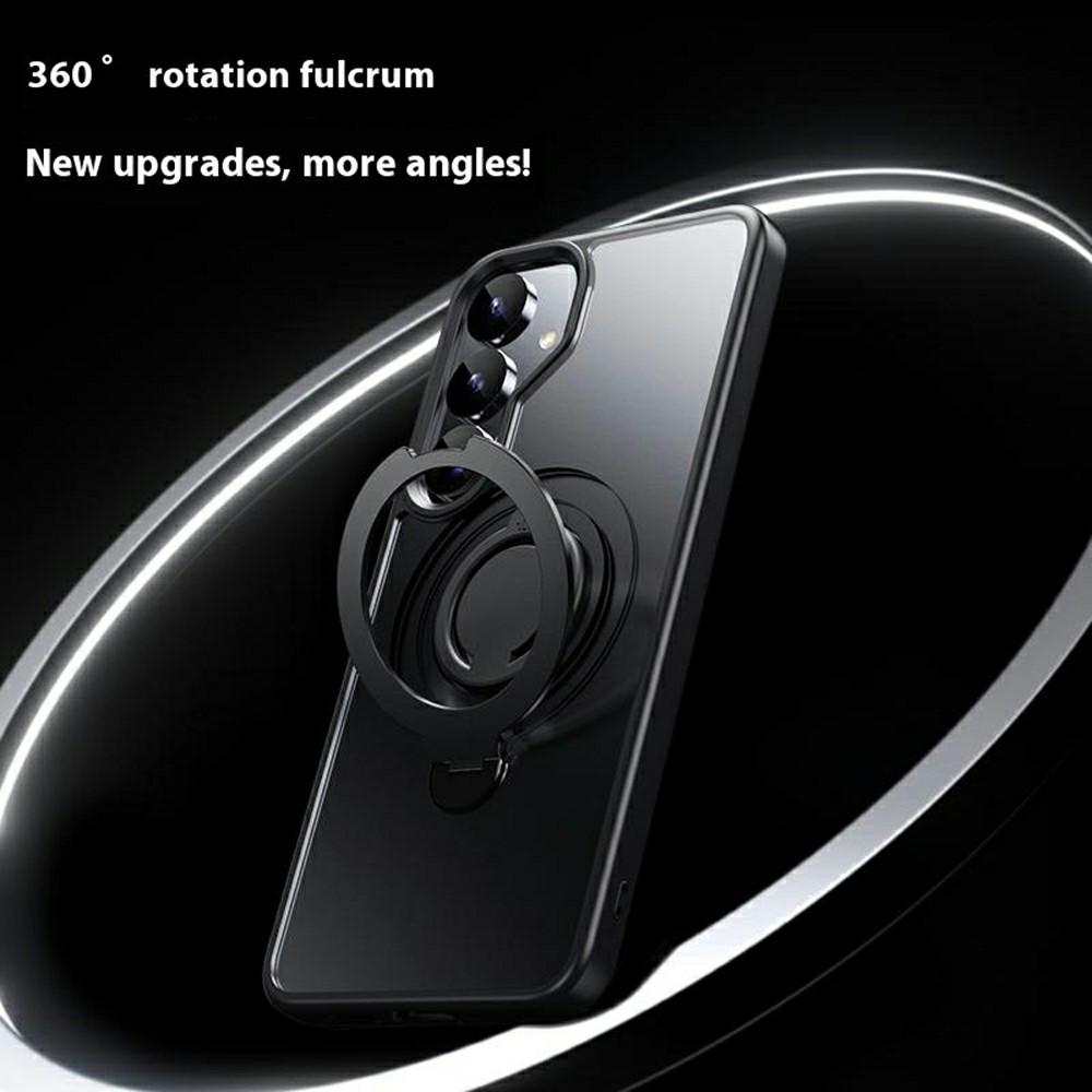 For Samsung Galaxy S25+ Case Compatible with MagSafe Kickstand Matte PC+TPU Phone Cover with Silicone Ring