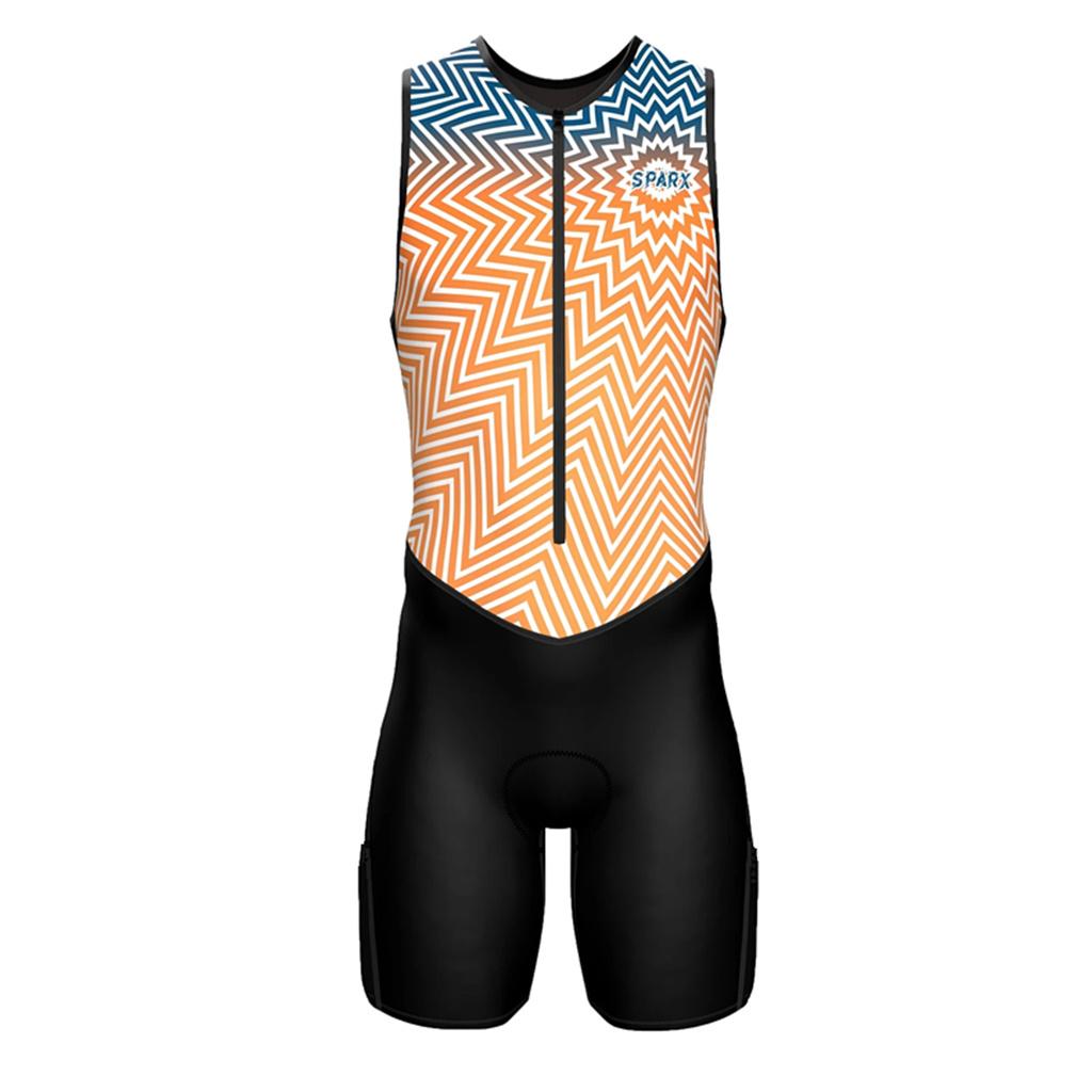 Sparx Summer Men's Triathlon Race Suit Sleeveless Cycling/Running Jumpsuit Pro Team Quick Dry Speedsuit Sport Tri Suit