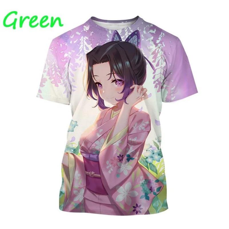 Demon Slayer Anime Character Collection 3D Printing Harajuku Style Nezuko Mitsuri Shinobu Kanao Unisex Short-sleeved Top