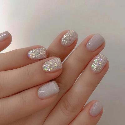 Short European And American Flash Wind Wearing Nail, Summer Bright Eye Explosion Wearing Nail Film Nails