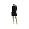 Calvin Klein Fashion Jacquard Waistband Long Sleeve Dress Women Dresses Black ZW01912-BEH