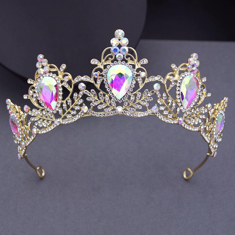 Water Drop Bridal Jewelry Sets Luxury Tiaras Crown Necklace Earrings Wedding Dress Dubai Jewelry Set Costume Accessories