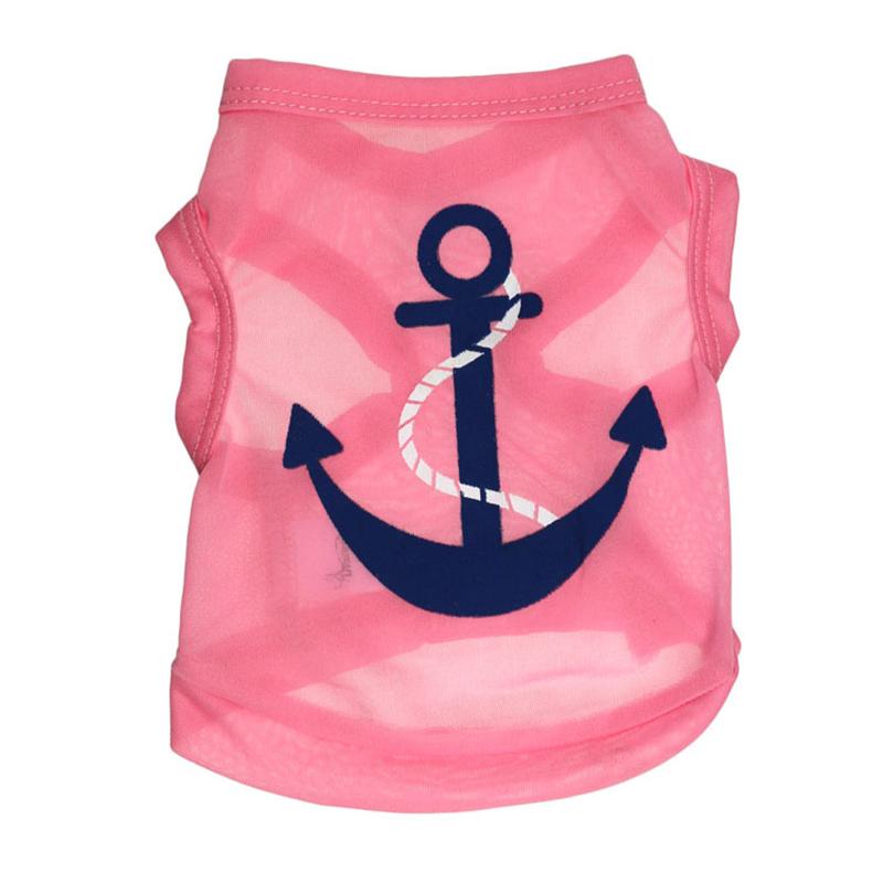Striped Dog Anchor Vest Pets Cloth Summer Puppy Coat T Shirts Cat Casual Costume