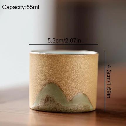 50ml/55ml Hand drawn mountain shape teacup Retro Ceramic Tea cup Kung Fu Tea Set Coffee Cup Small Water Cup Porcelain Teaware