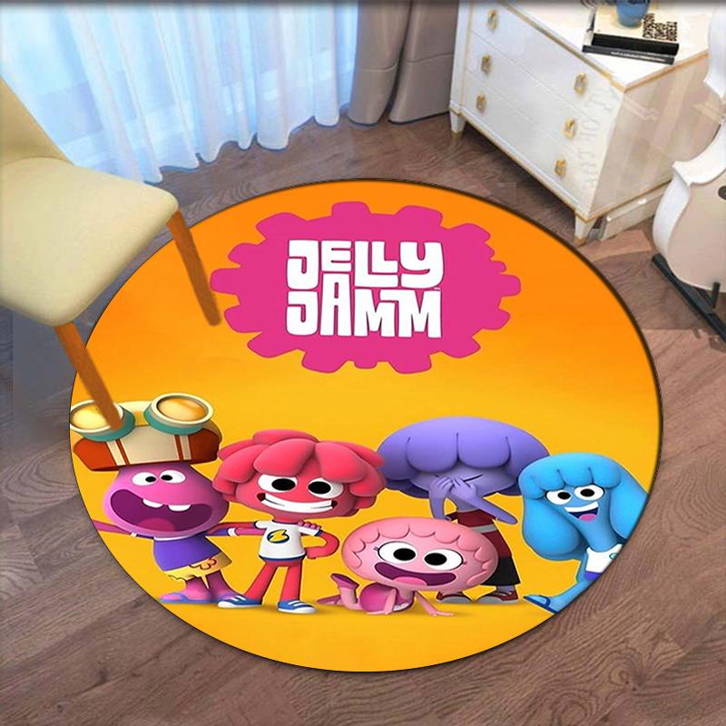 Jelly Jamm Printed Round Rug Carpet Chair Rug Area Rug Entryway Doormats,for Office Chair Living Room Bedroom Kitchen Room.