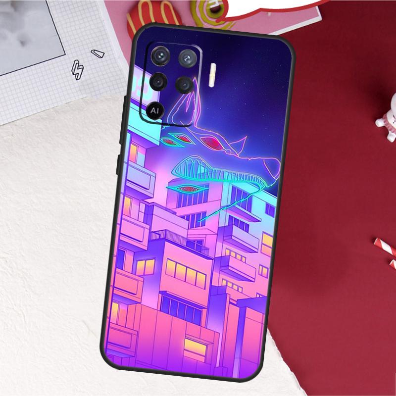 Pastel Japan Kyoto City Case For Oppo A18 A98 A38 A58 A78 A60 A80 A40 A96 A76 A16 A94 A74 A54 A15 A17 A57 A77 A5 Pro