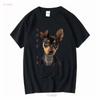 Miniature Pinscher T Shirt Dog Mom Dad Love Puppy Pet Vintage Washed Homme Designer Clothes Slightly Versatile Graphic Soft