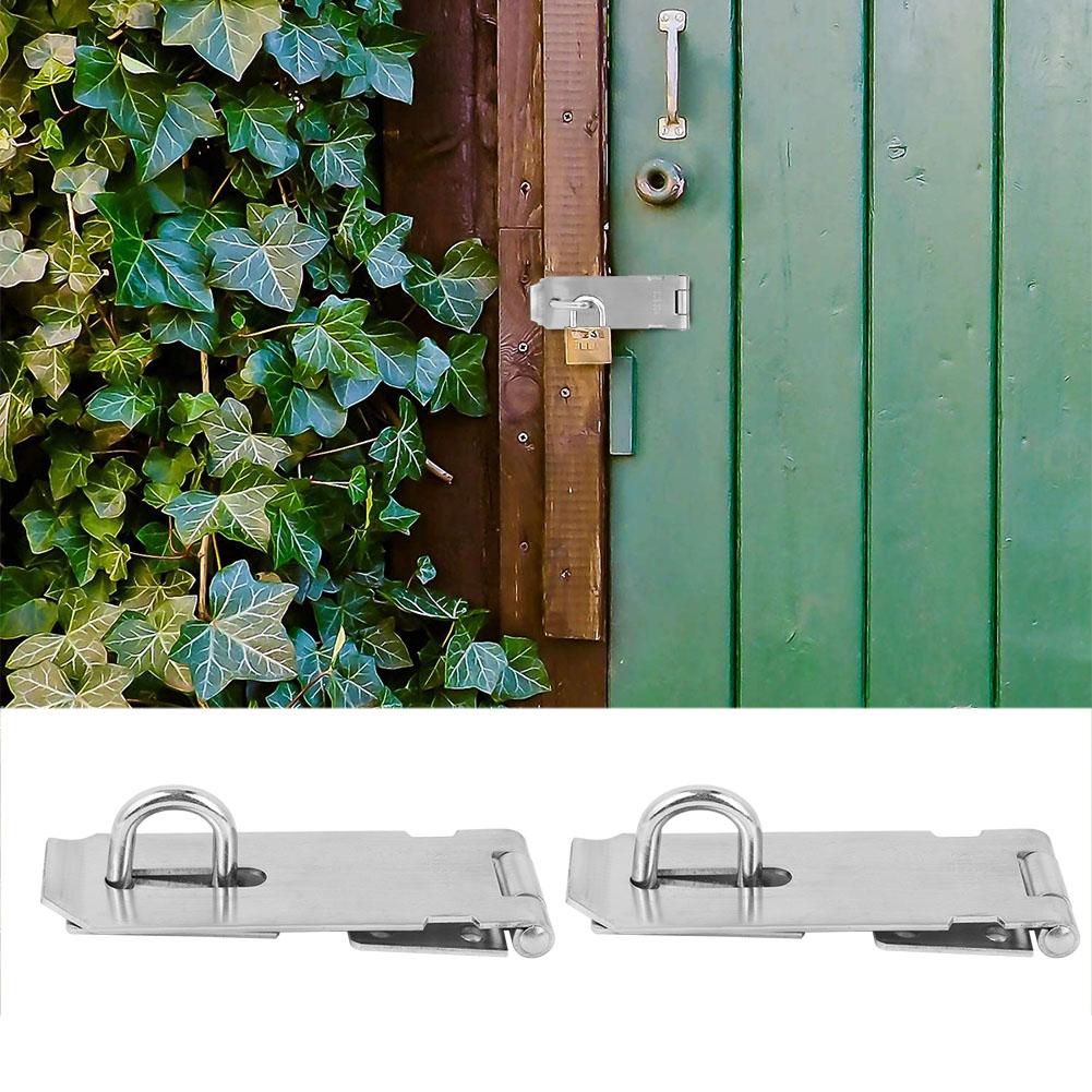 2PCS Padlock Hasp Stainless Steel Security Door Clasp Hasp Lock Latch Gate Bolt Lock for Furniture