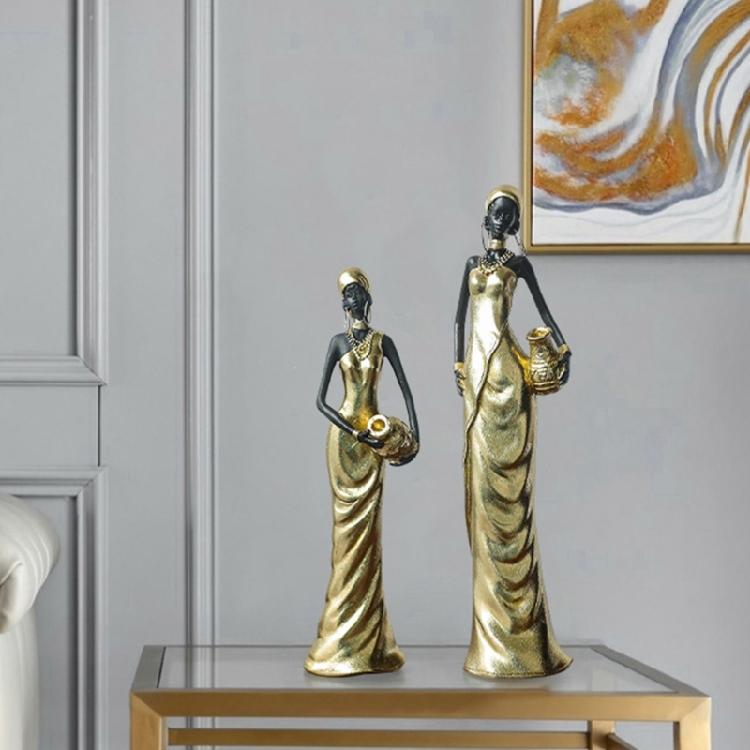 Resins Figure of African Black Woman Sculpture for Adding Cultural Touch to Interior