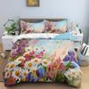 Watercolor Flowers King Queen Duvet Cover Colorful Blooming Floral Bedding Set For Teen Adult Plant 2/3pcs Polyester Quilt Cover