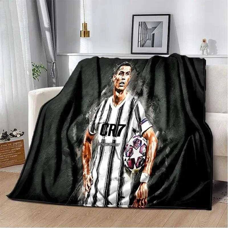 3D tištěná měkká plyšová deka s fotbalovou hvězdou CR7, flanelová přikrývka na gauč do obývacího pokoje, ložnice, postele, piknikový kryt